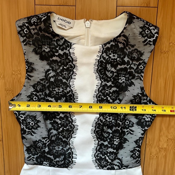 Y2K Bebe little black & white lace dress sz0 - Picture 4 of 6